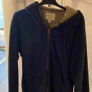 Men’s XL Navy Blue Zippered Fleece Lined Sweatshirt